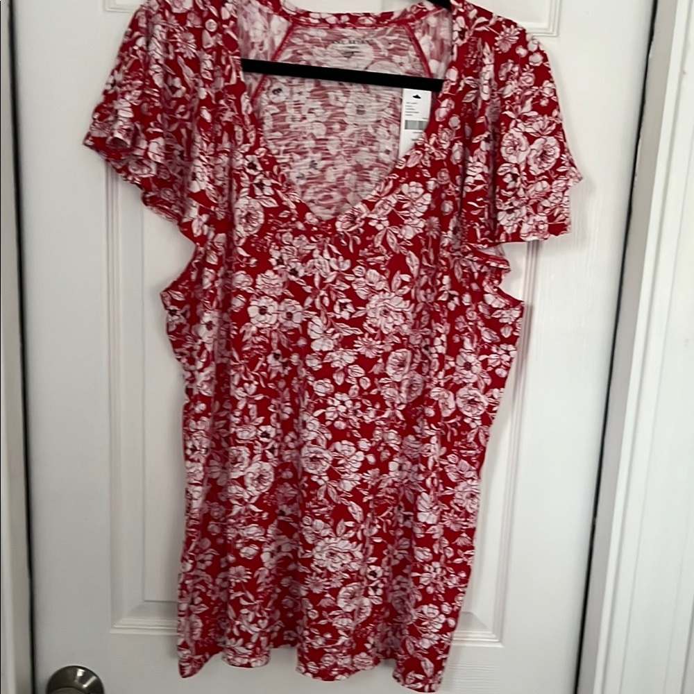 Lane Bryant Floral Red Women's Top